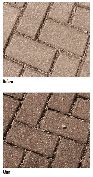 Porous asphalt parking lot before and after restoration cleaning